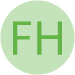 Solid green circle on a white background.